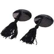 baseks Black Ronde Tepelstickers met Kwastjes