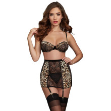 Dreamgirl Leopard Bh en Jarretelrok Set