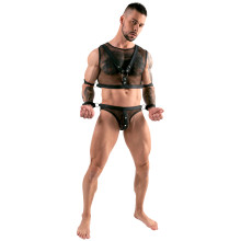 Svenjoyment Visnet Crop Top met Jock en Handboeien