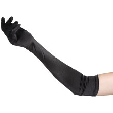baseks Black Lange Satijnen Handschoenen
