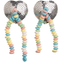 Candy Pailletten Tepelstickers met Eetbare Kwastjes