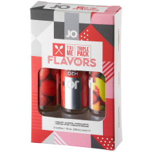System JO Tri Me Set Gearomatiseerde Glijmiddelen op Waterbasis 3 x 30 ml