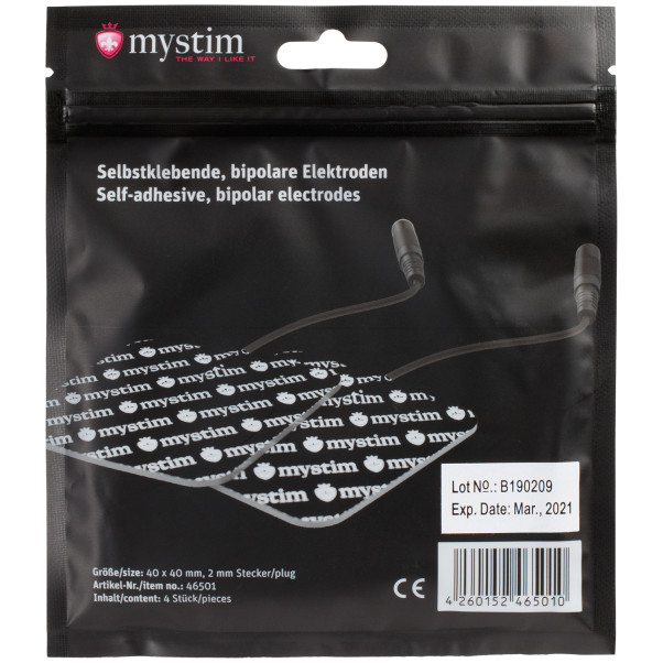 Mystim Zelfklevende Electroden, set van 4