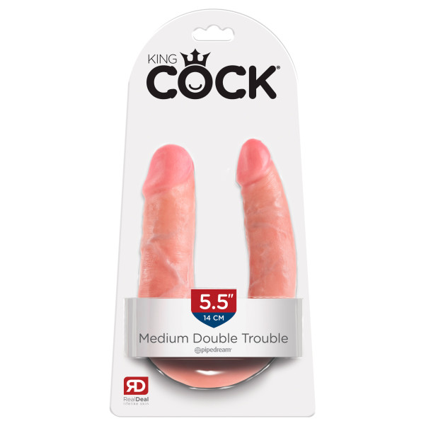 King Cock U-vormige Double Trouble Dubbele Dildo