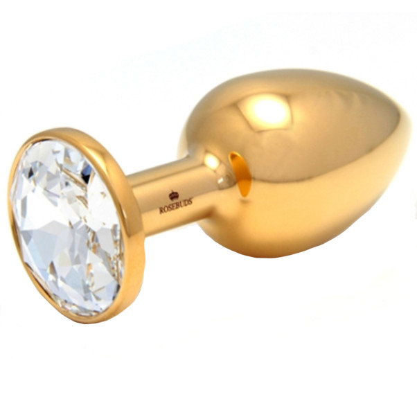 Rosebuds Gold Swarovski Crystal Buttplug Medium