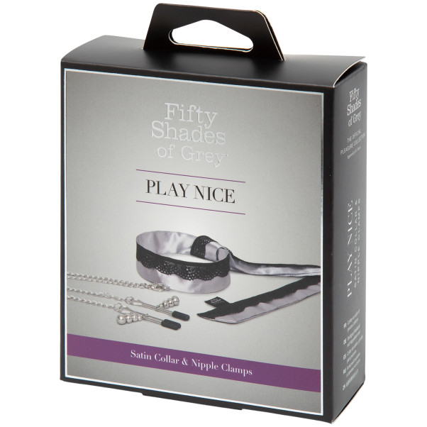 Fifty Shades Of Grey 'Play Nice' Satijnen Halsband en Tepelklemmen