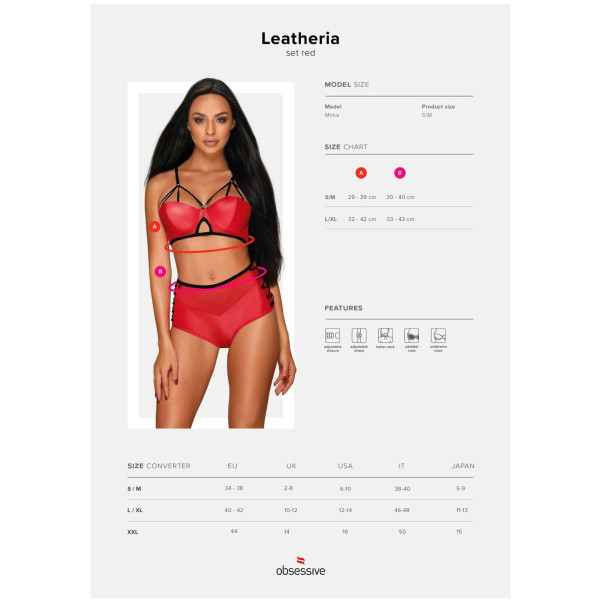 Obsessive Leatheria Rode Beha Set