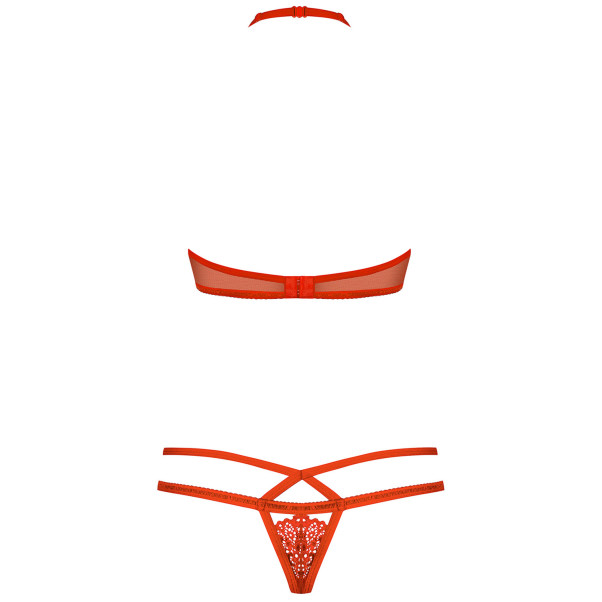 Obsessive Red Kanten String en BH Set