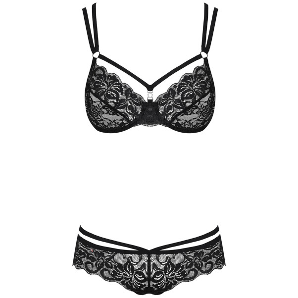 Obsessive Zwarte Kanten Bh Set