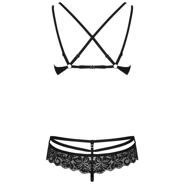 Obsessive Zwarte Kanten Bh Set