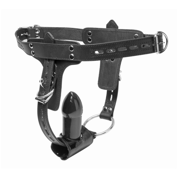 Strict Leather Premium Vergrendelbare Harnas met Penisring en Anale Plug