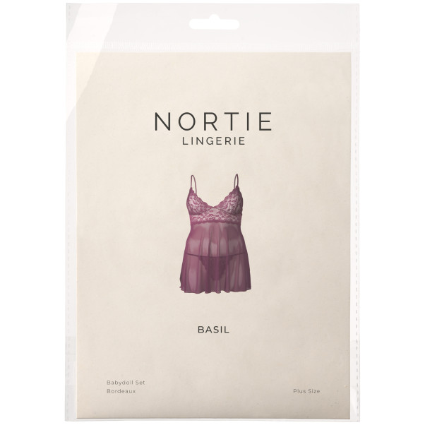 NORTIE Basil Bordeaux Babydoll Set Plus Size