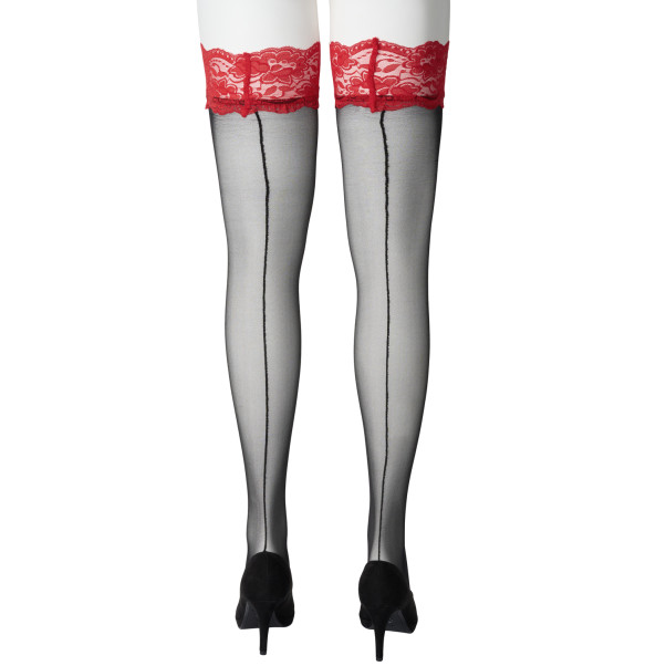 NORTIE Wilderness Hold-up Kousen met Rode Kant Plus Size