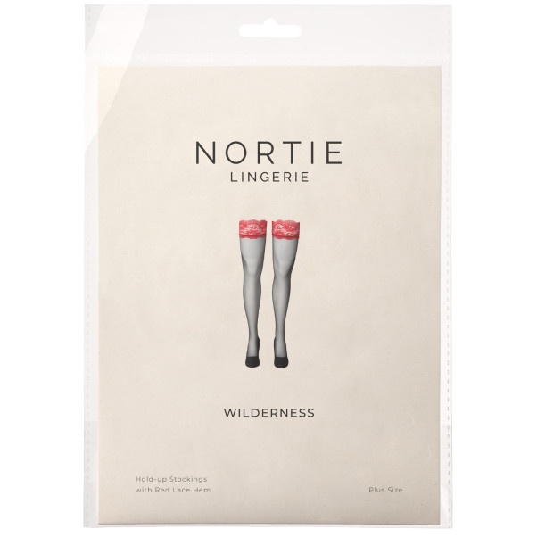 NORTIE Wilderness Hold-up Kousen met Rode Kant Plus Size