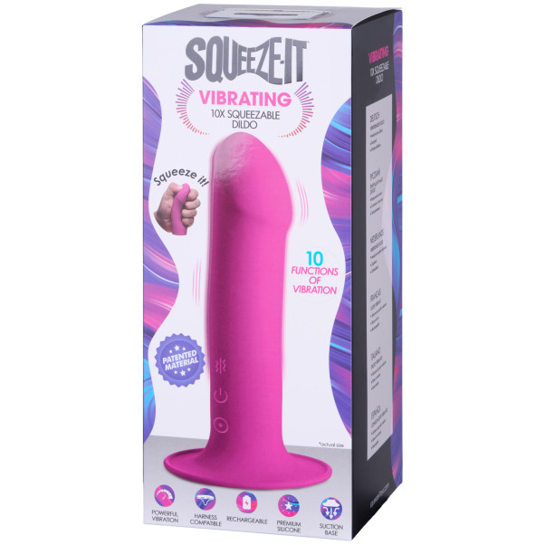 Squeeze-It Squeezable Pink Vibrerende Dildo met Zuignap 17,5 cm