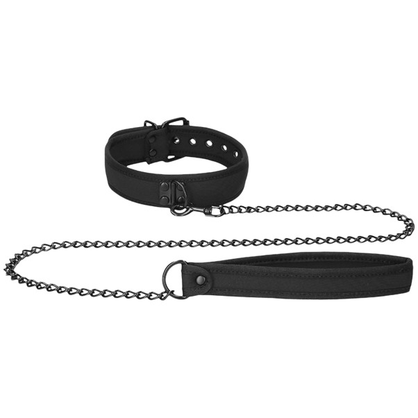 Ouch! Puppy Play Neopreen Halsband met Riem
