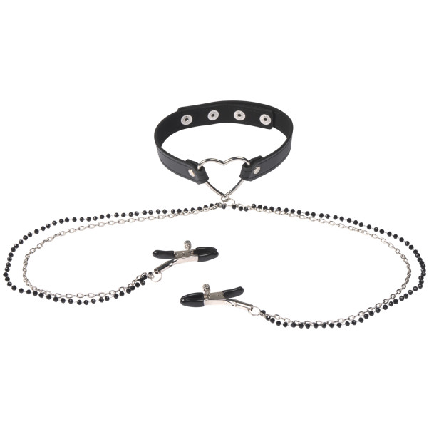 Sex & Mischief Amor Halsband met Tepelklemmen