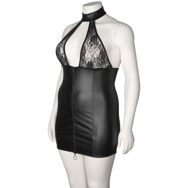 NORTIE Fetish Wetlook Halternek Jurk Plus Size