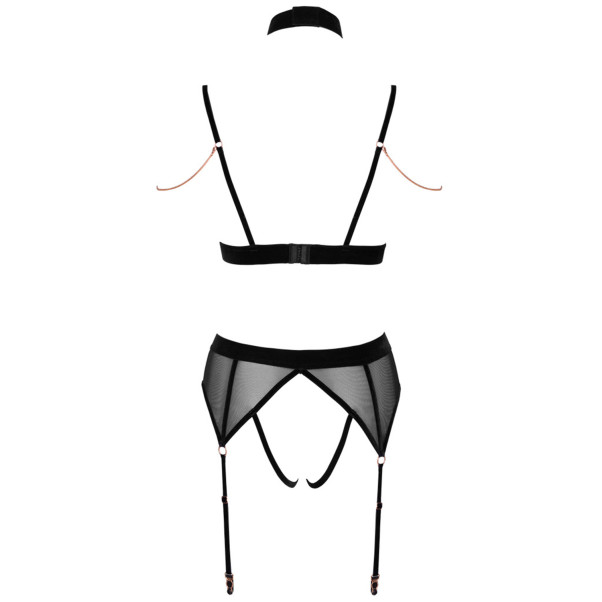 Abierta Fina Mesh Peekaboo BH Set