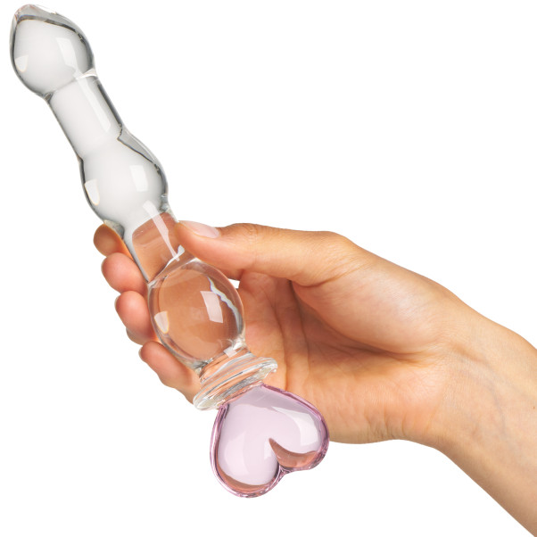 baseks Heart Beaded Glazen Dildo