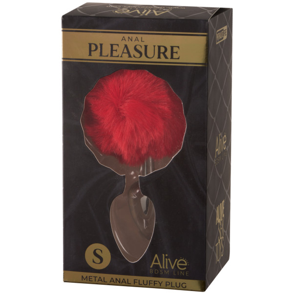 Alive BDSM Line Red Fluffy Twist Metalen Buttplug Small