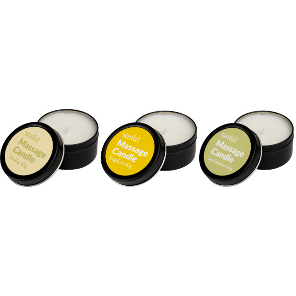 Sinful Massagekaars Set 3 x 40 g