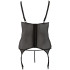 Cottelli Peekaboo Chemise met Set Jarretelles, Grote maat