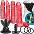 Vac-U-Lock Crystal Jellies op Afstand Bedienbare Strap-On Set