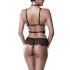 Grey Velvet Sexy Neckholder Lace Bra Set