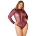 NORTIE Clover Bordeaux Kruisloze Bodystocking Plus Size