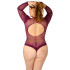 NORTIE Clover Bordeaux Kruisloze Bodystocking Plus Size