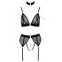 Abierta Fina Mesh Peekaboo BH Set