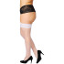 NORTIE Sage White Hold-up Kousen met Kant en Achternaad Plus Size