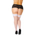 NORTIE Sage White Hold-up Kousen met Kant en Achternaad Plus Size