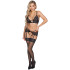 Abierta Fina Black Kanten BH en Jarretel Set