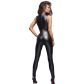 Noir Handmade Wetlook Catsuit met Kant