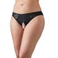 Cottelli Zwarte Kruisloos Slipje met Kant Plus Size