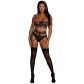 Dreamgirl Doorschijnende Jarretelset met Bandjesdetails