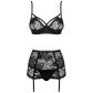 Obsessive Peonesia Zwarte Beha Set