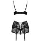 Obsessive Peonesia Zwarte Beha Set
