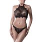 Grey Velvet Hoge Hals Kanten Bh-set