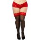 NORTIE Wilderness Hold-up Kousen met Rode Kant Plus Size