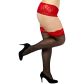 NORTIE Wilderness Hold-up Kousen met Rode Kant Plus Size