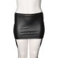 NORTIE Fetish Wetlook Korte Jarretel Rokje Plus Size