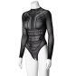 NORTIE Gry Kruisloze Bodystocking met Lange Mouwen